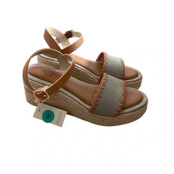 Joie Powder Blue Wedge Suede Sandals Espadrilles size 8 main image 2